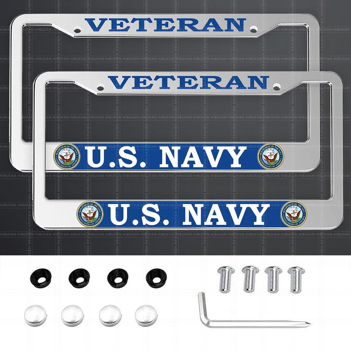 HIBUFAN veteran frame front view with rustproof silver aluminum finish