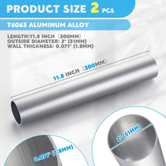 Hicarer 11.8in (300mm) aluminum tube designed for quick installations