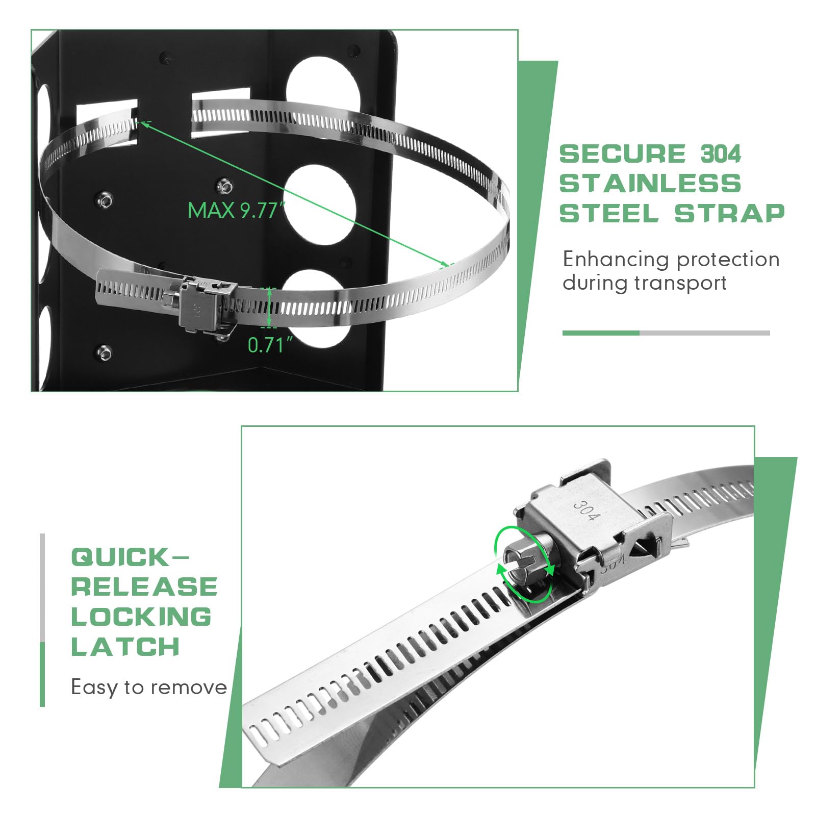 Hicarer quick release locking latch secures both short and tall cylinders