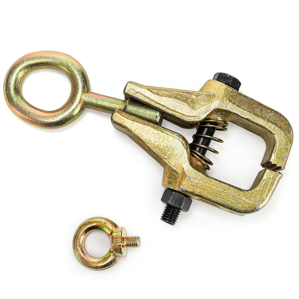 Hiceeden frame pull clamp with serrated jaws provides secure grip on metal frames.