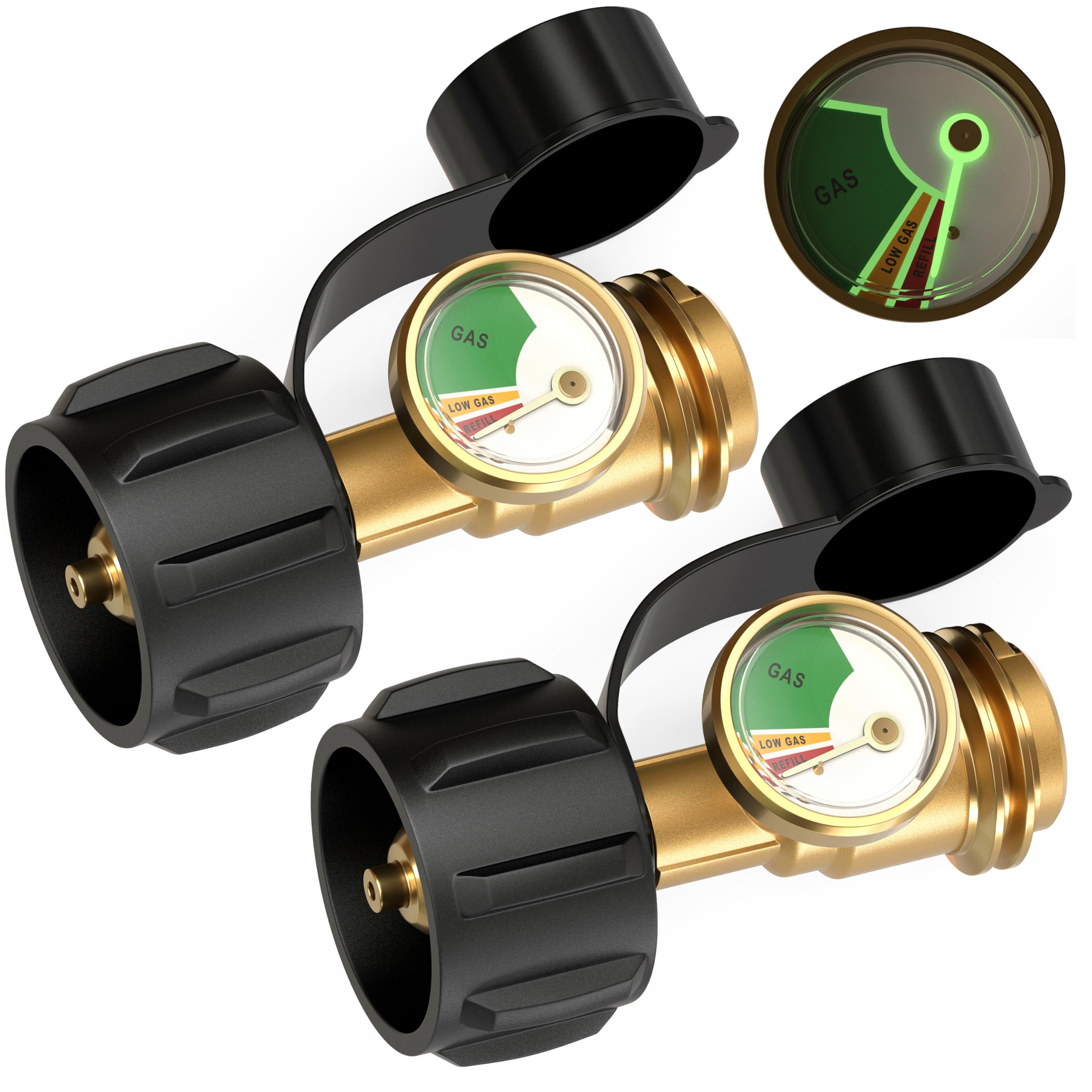 HICOOI propane tank gauge with 5-40lb connection for versatile use.