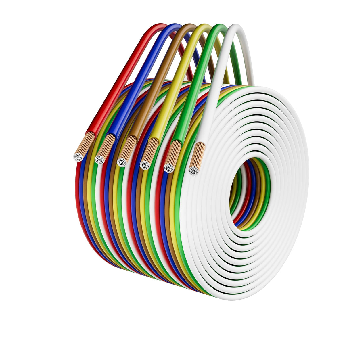 HiFind 14AWG 50ft trailer wiring harness with bonded flat layout for neat installation.