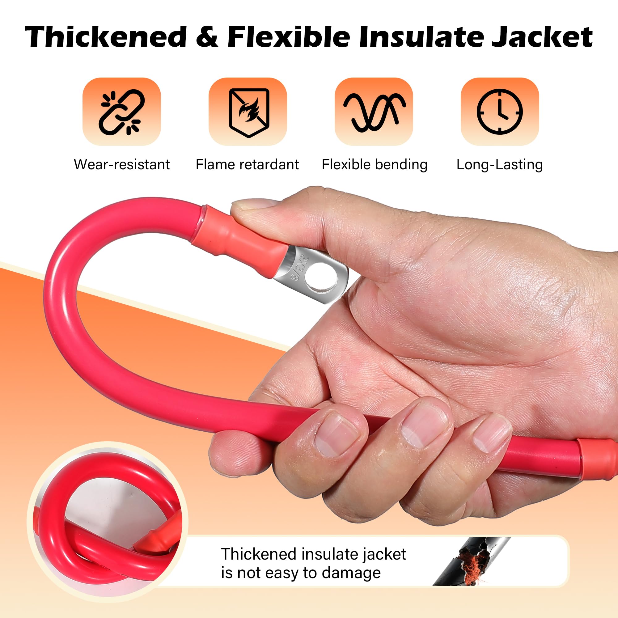 HiFind 3/8-inch lug red end for secure high-current connections