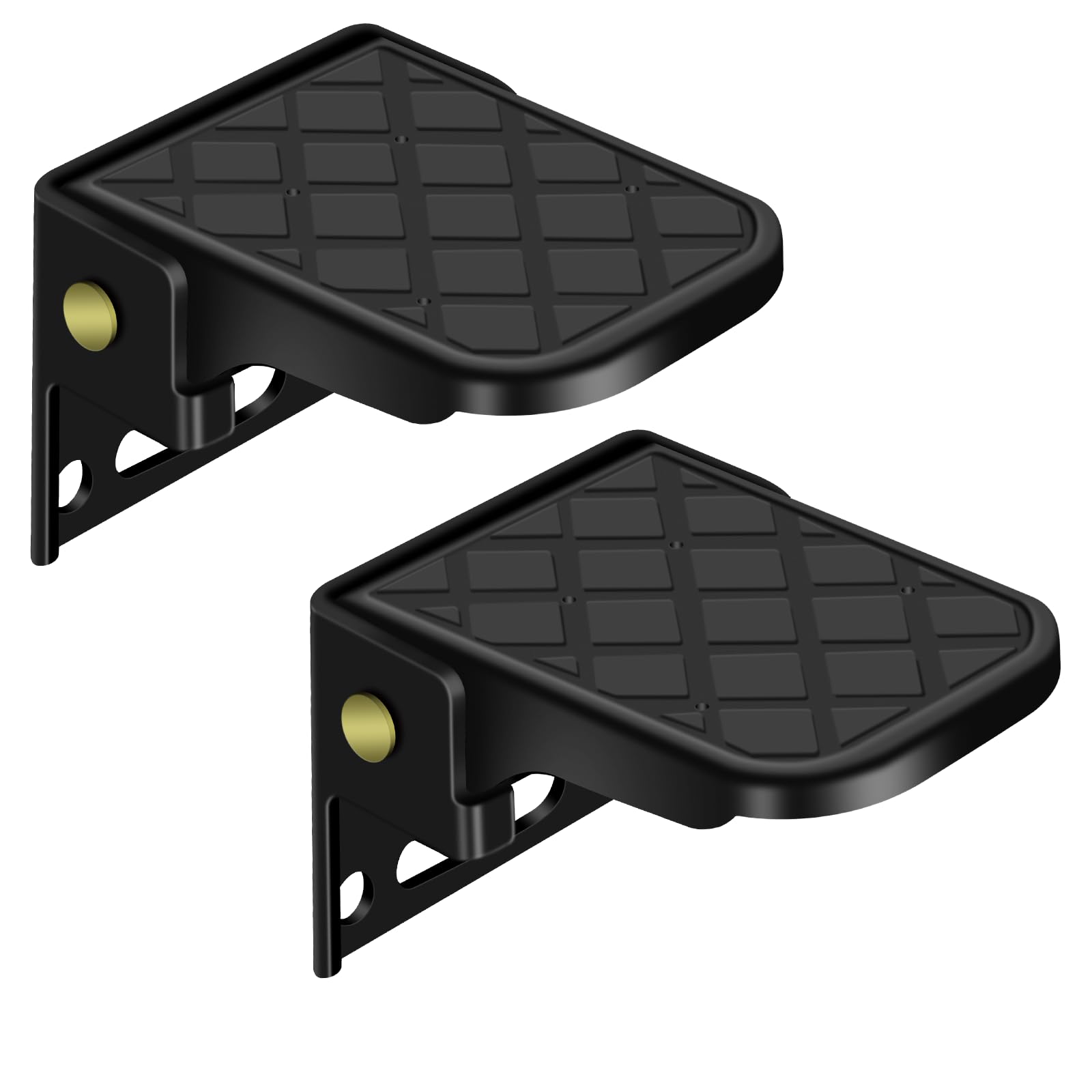 Hifor folding truck bed step assembly view for easy RV mounting.