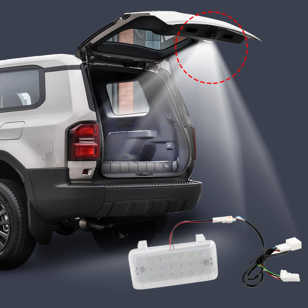 High Flying LC250 trunk ceiling light enhances cargo area visibility