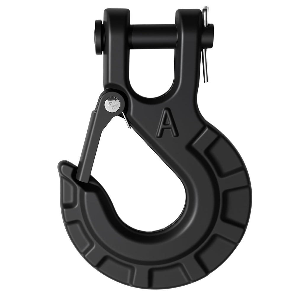 High-PQ clevis slip hook in matte black designed for heavy towing and durability.