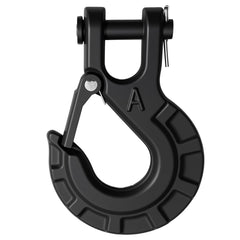High-PQ clevis slip hook in matte black designed for heavy towing and durability.