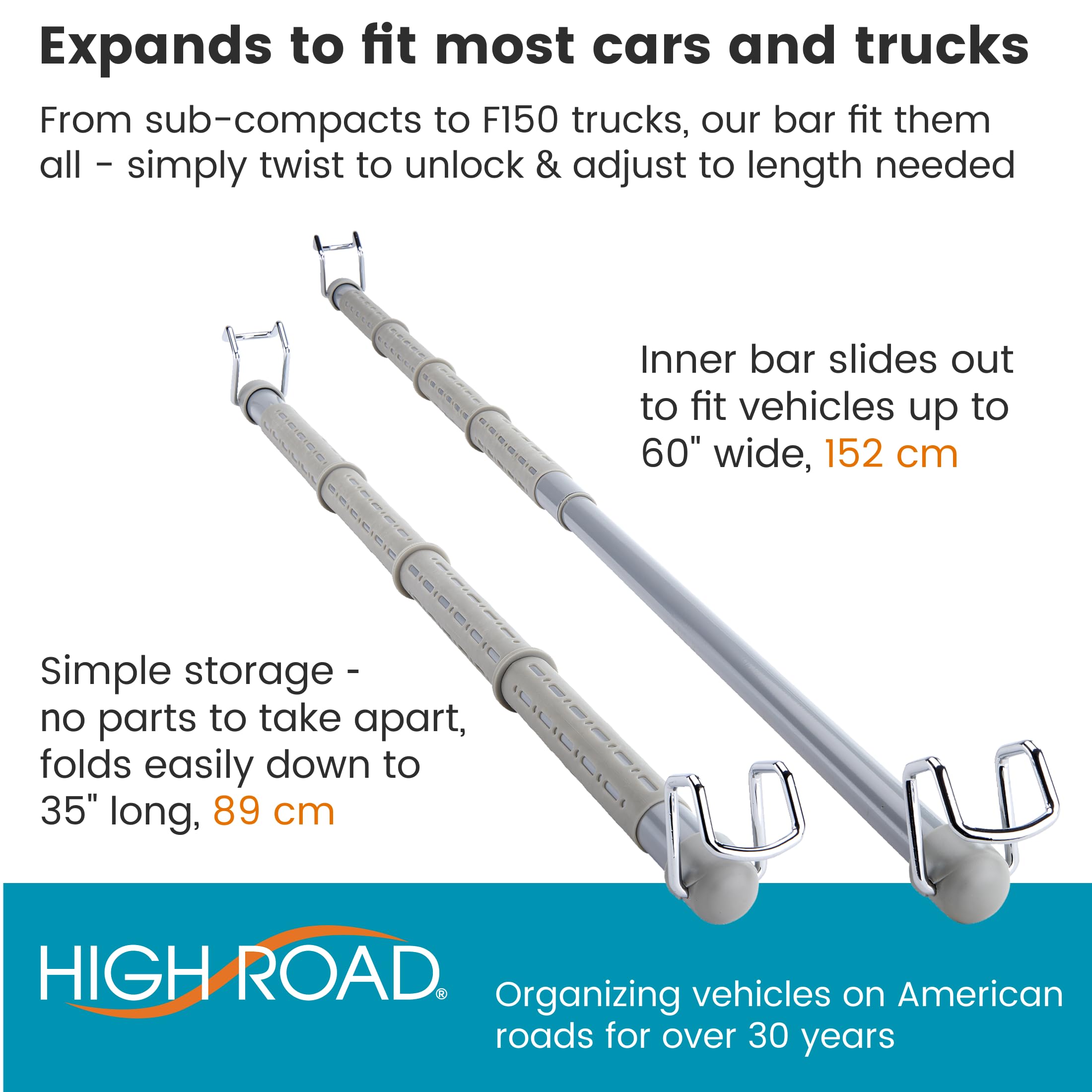 High Road bar can be stored easily when not in use