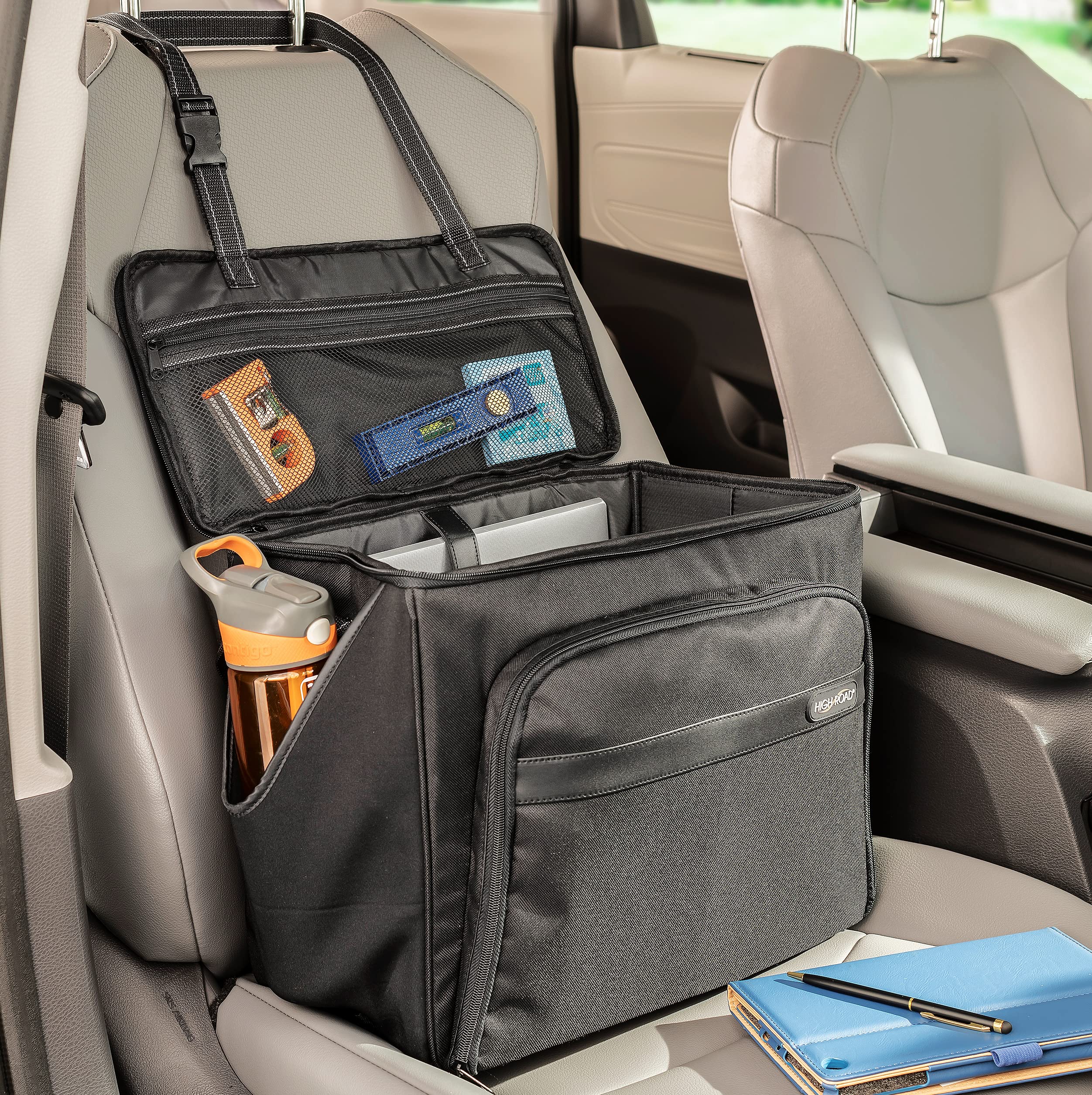 High Road Car Office Organizer front seat view with spacious main compartment for on-the-go work
