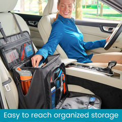 High Road Car Office Organizer inside view showing laptop sleeve and mesh pockets