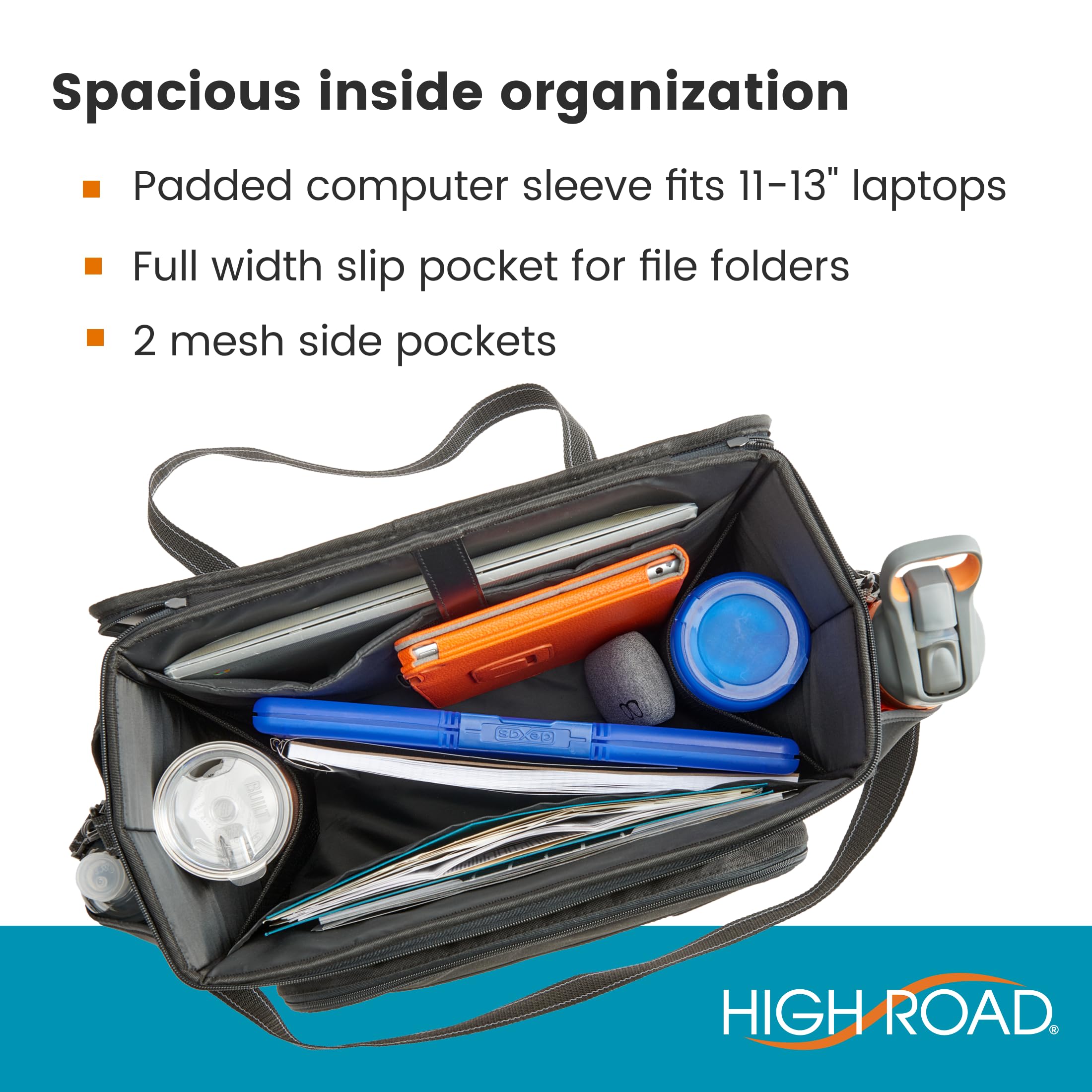 High Road Car Office Organizer neoprene bottle holders on the sides for insulation