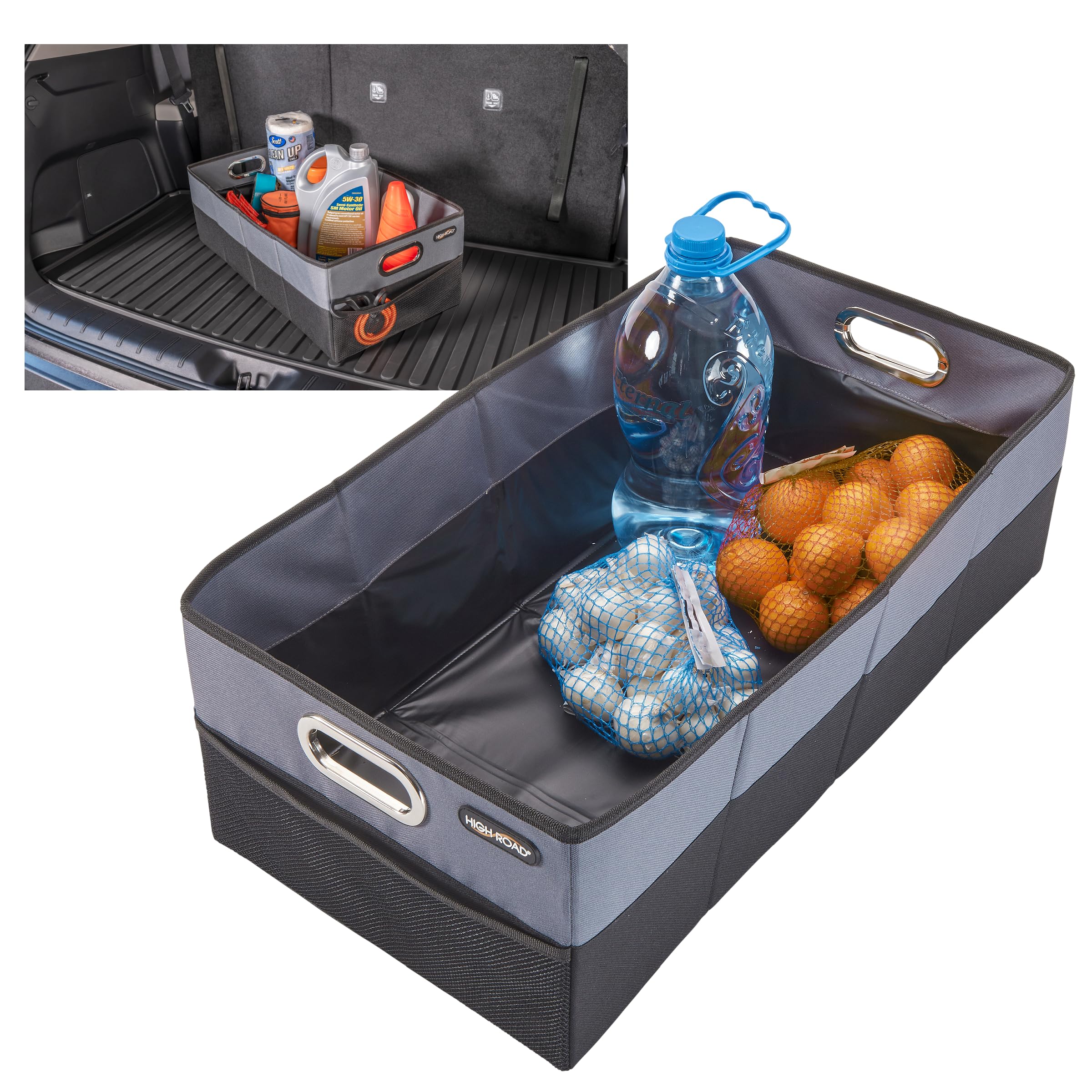 High Road CargoCube trunk bin for organized car storage and easy access.