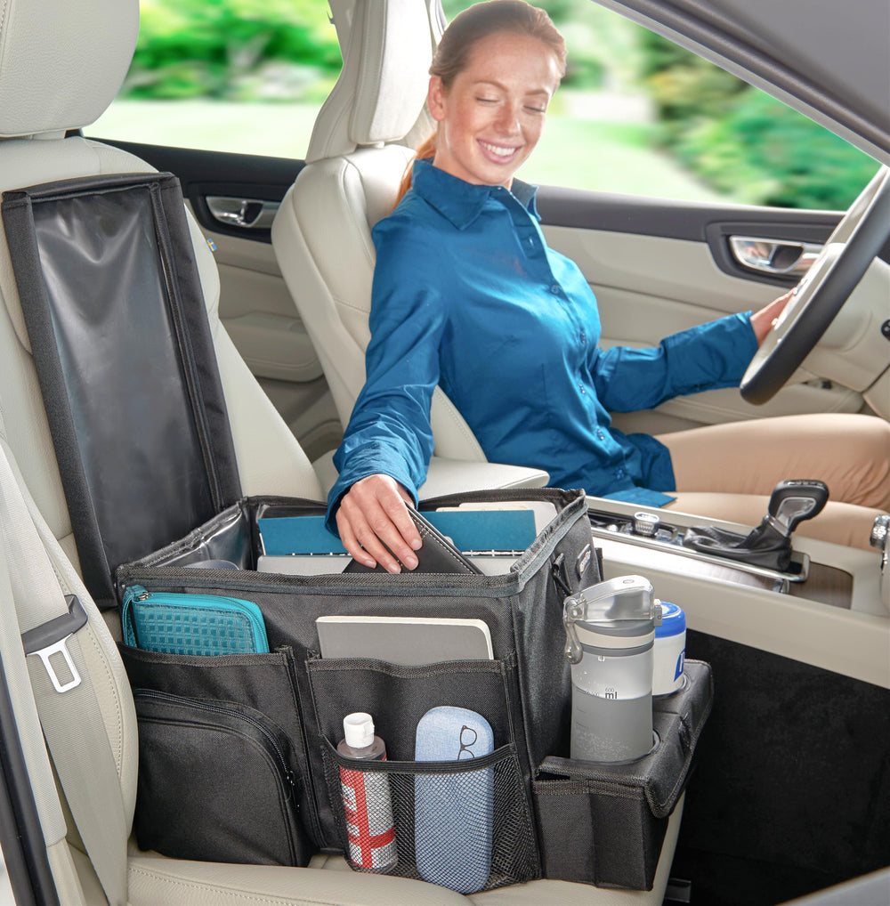 High Road CarHop front seat organizer keeps documents within reach on road trips