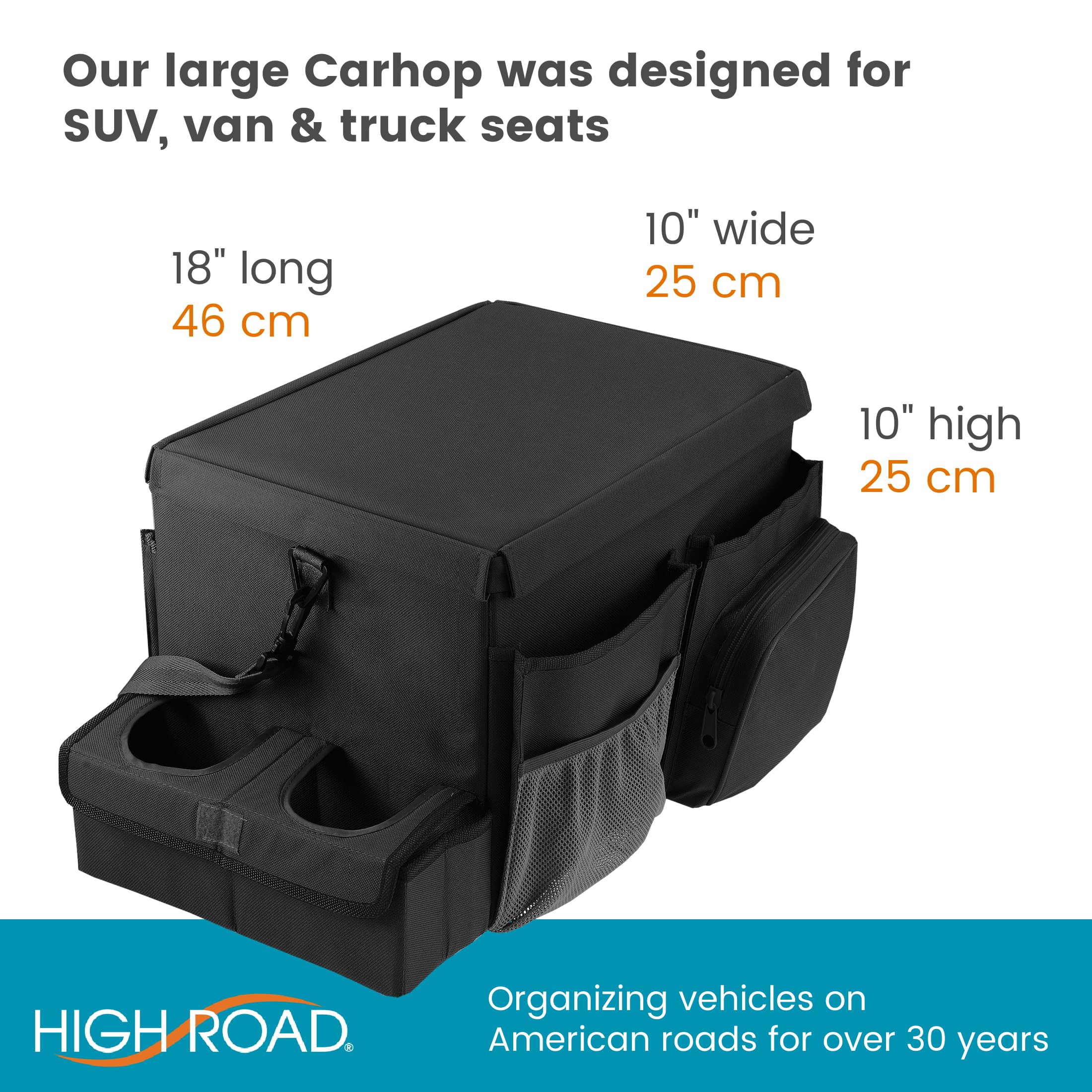 High Road CarHop side pockets extend storage for travel essentials and devices