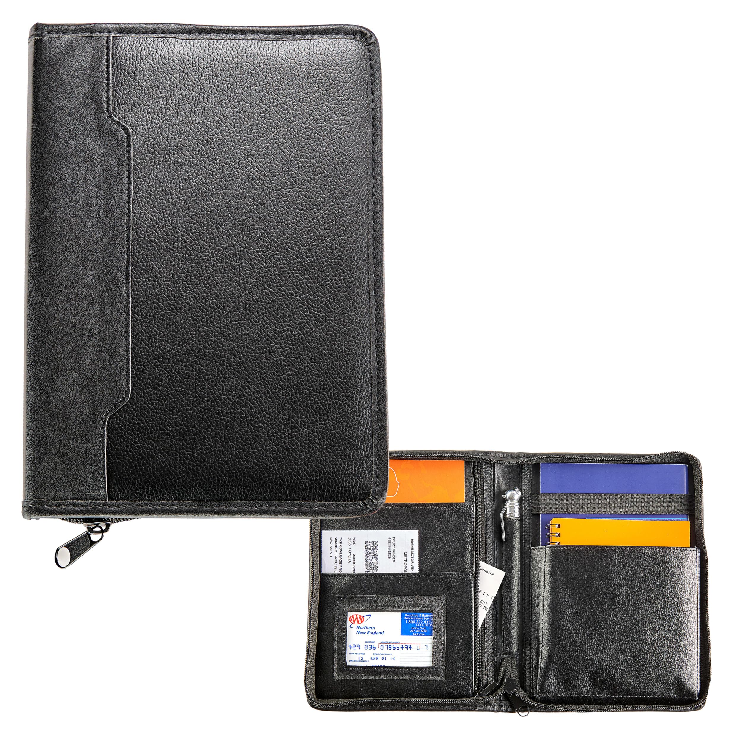 High Road glove box organizer front view with clearly accessible compartments.