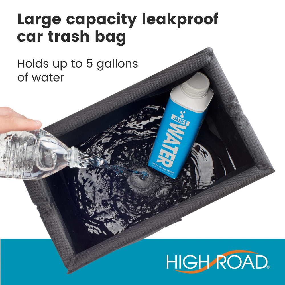 TrashStash push-close top keeps odors contained from the driver seat