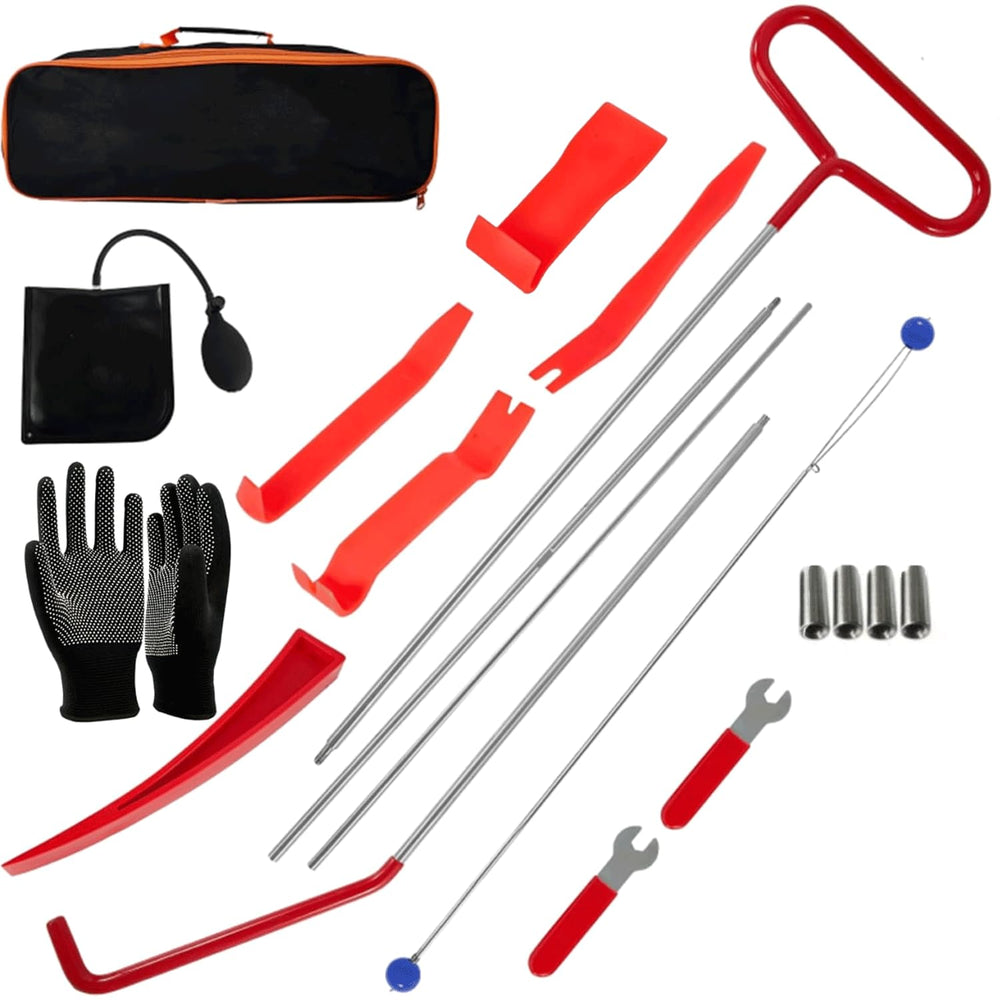 HIGH & SKY car tool kit with 68-inch rods enables extended reach for door access.