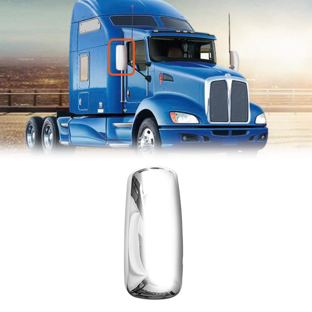 High Soar Kenworth T270 chrome door mirror, right side, reduces fog on glass