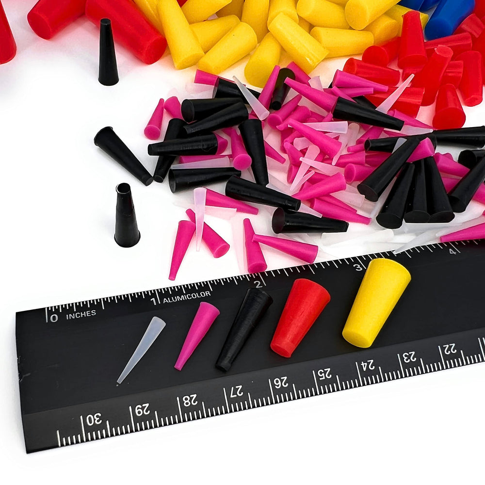 High Temp Masking Supply silicone plug close-up highlights flexible material.