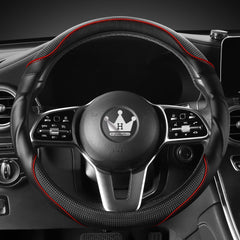 HighnessHwoo 3D grip steering cover showing ergonomic design for smoother handling and comfort.