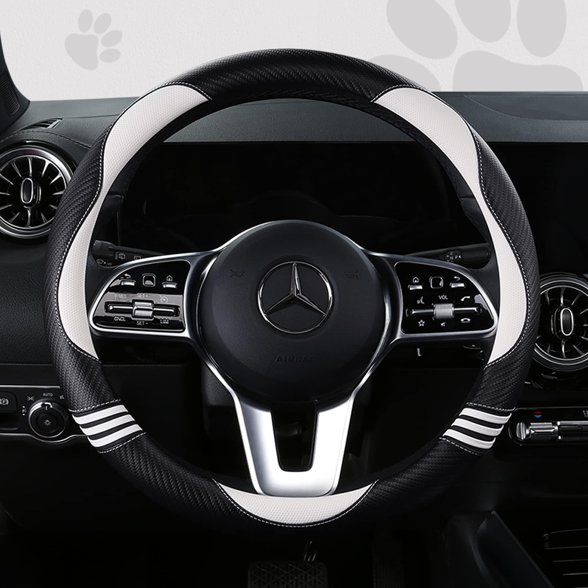 HighnessHwoo cat-design steering wheel cover adds cute style and a cushioned grip.