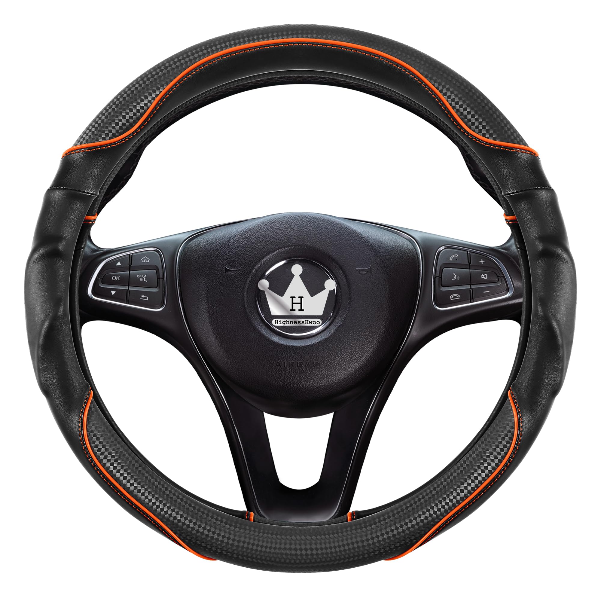 Soft microfiber leather touch provides luxurious feel while driving.