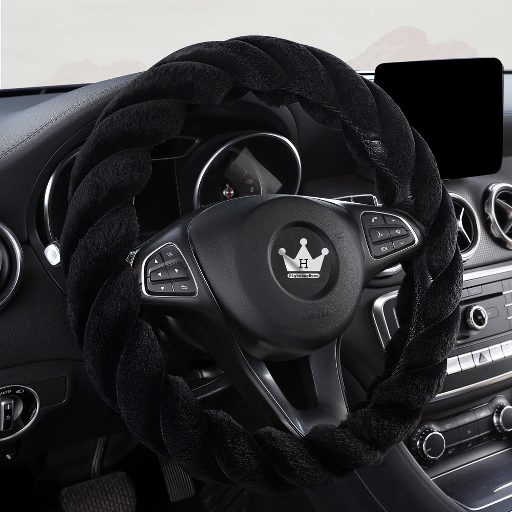 HighnessHwoo soft plush texture delivers cozy driving comfort