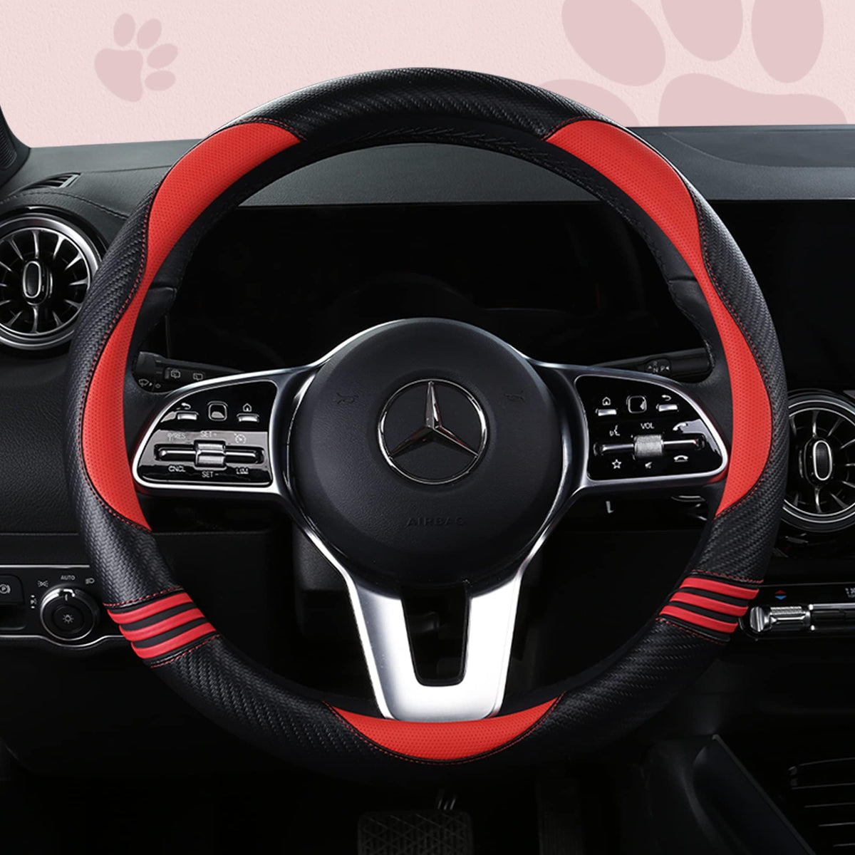 HighnessHwoo cat-design steering cover offers a comfortable grip for relaxed driving