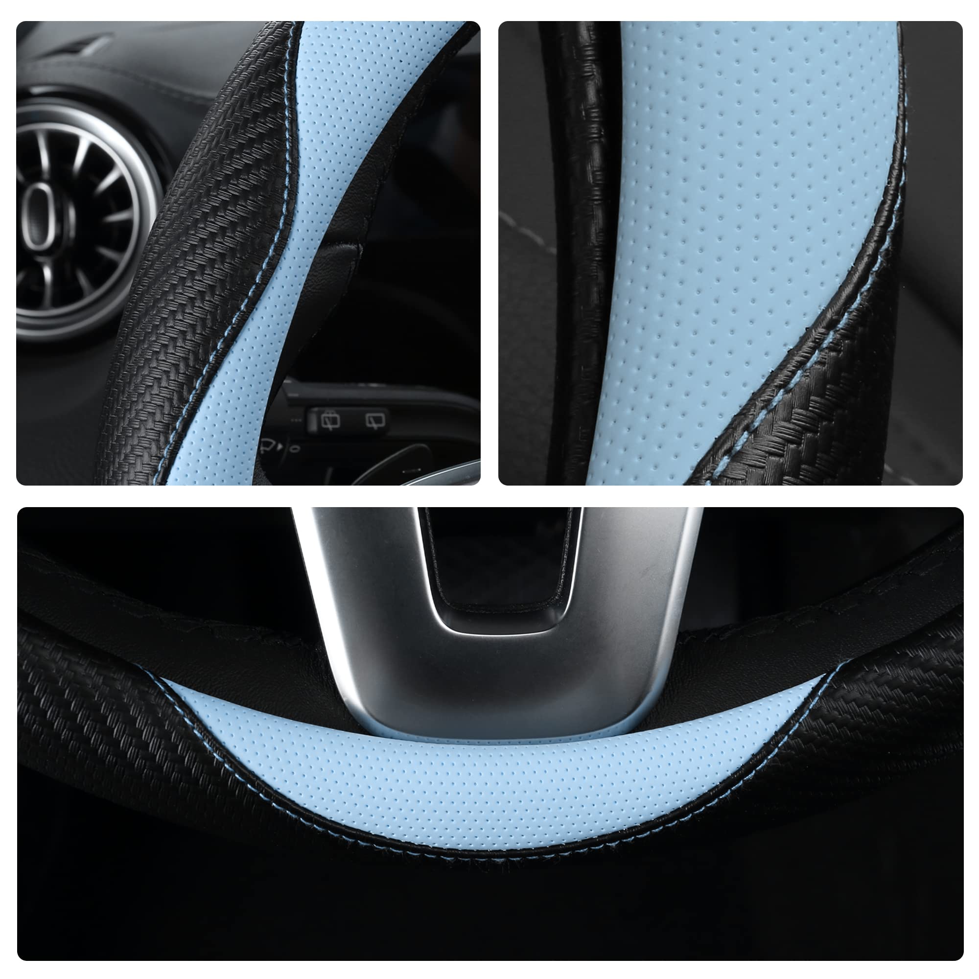 HighnessHwoo easy to install steering wheel cover clips on quickly for a snug fit.