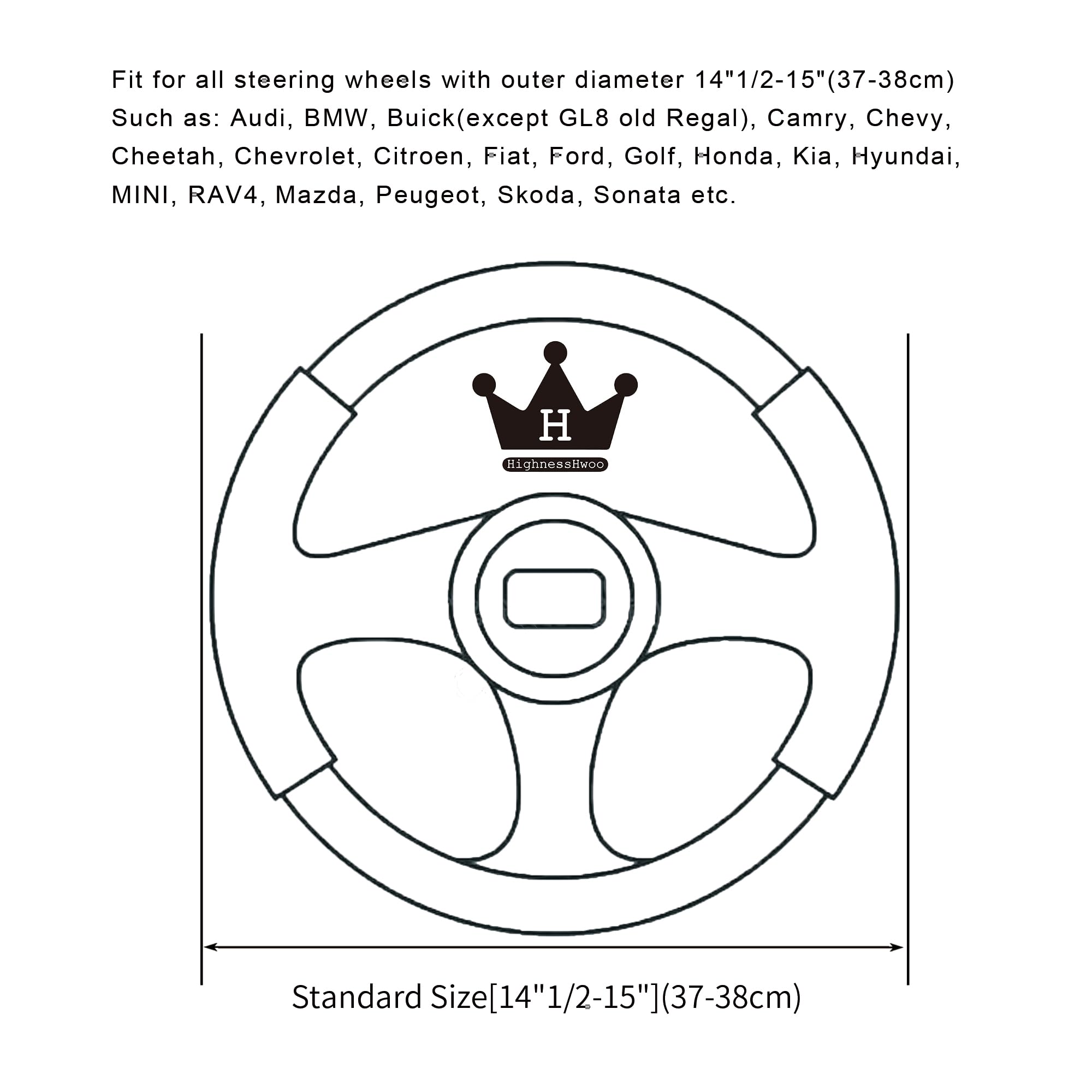 HighnessHwoo universal-fit 14.75-15.15 inches covers most wheels.