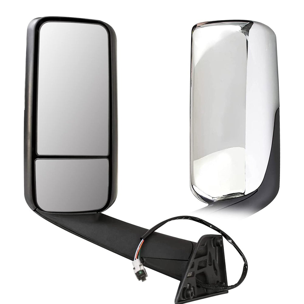 HIGHTO Cascadia left driver mirror chrome for clear exterior view