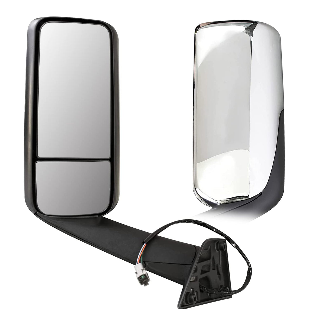 HIGHTO Cascadia left driver mirror chrome for clear exterior view