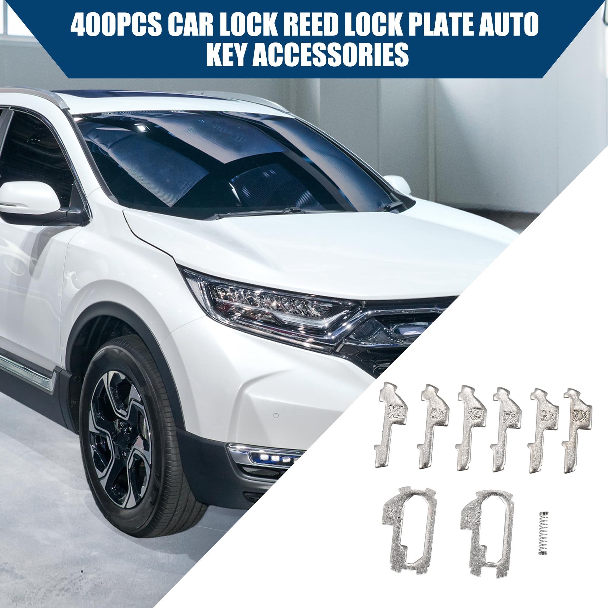 Hihaha auto key reed lock plate, durable metal in silver tone for reliable performance.