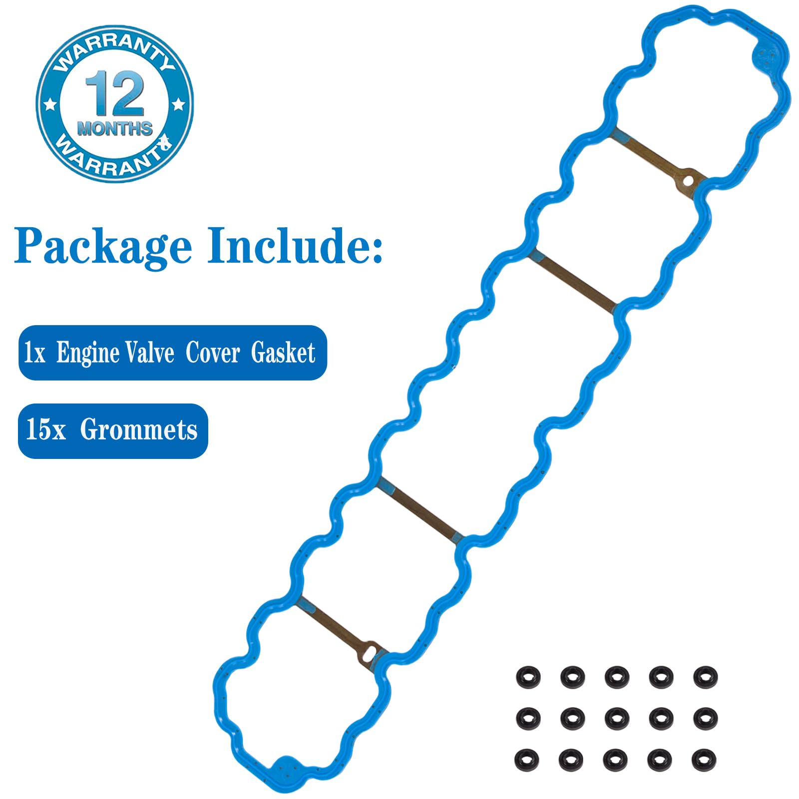 16-piece gasket kit includes gasket and grommets for full replacement