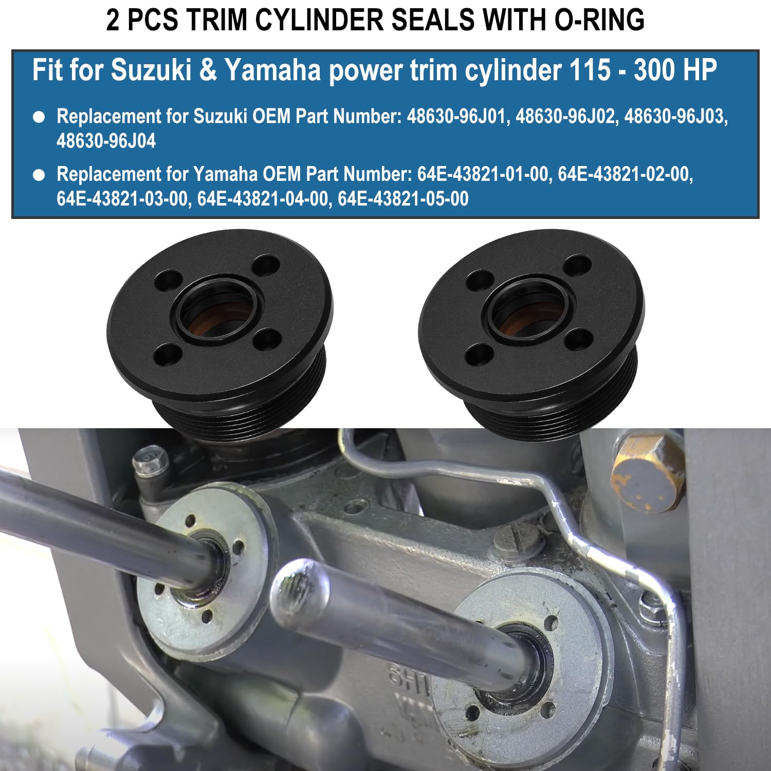 Hihitomorrow trim cap for Suzuki 4-cyl 140hp maintains consistent trim performance.