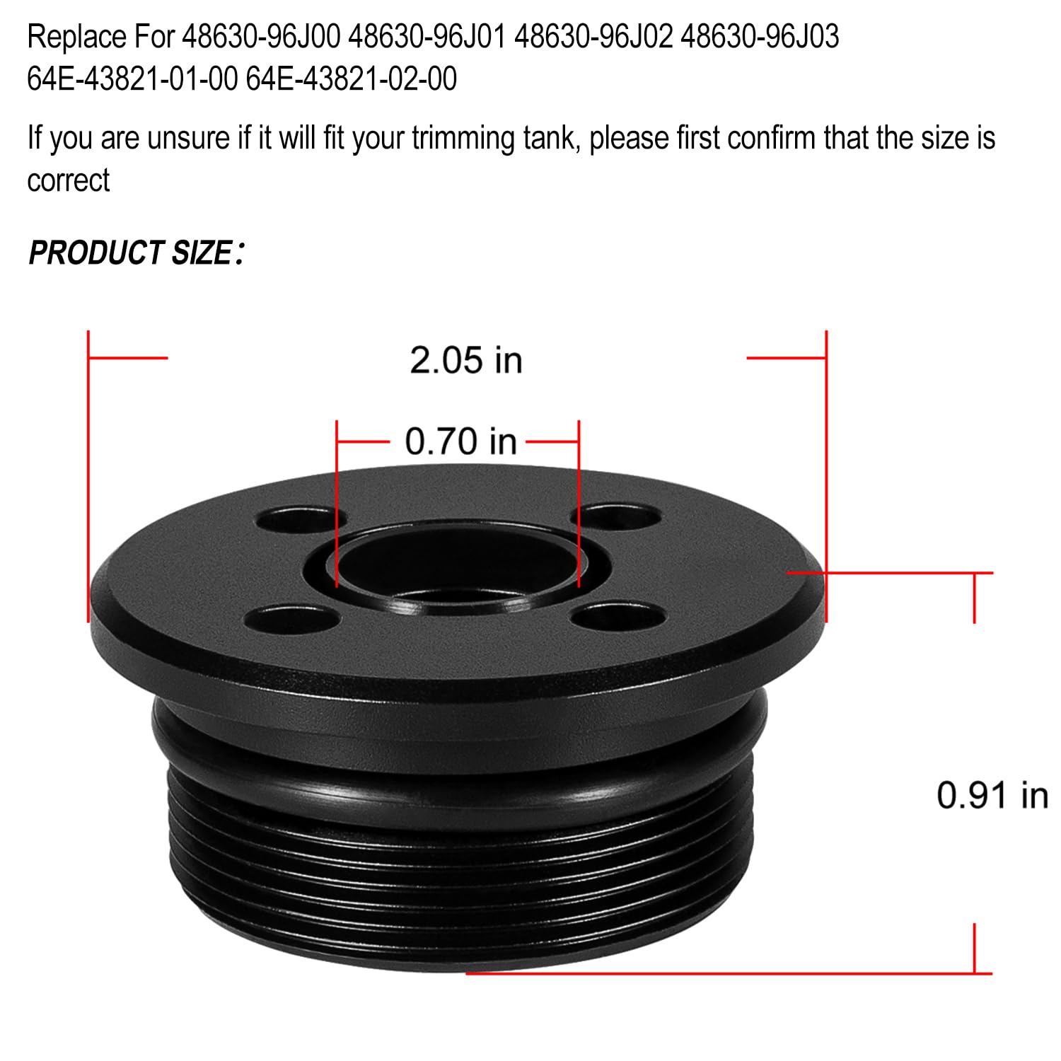 Hihitomorrow trim cap for Yamaha 6-cyl 175-300hp enhances seal integrity.