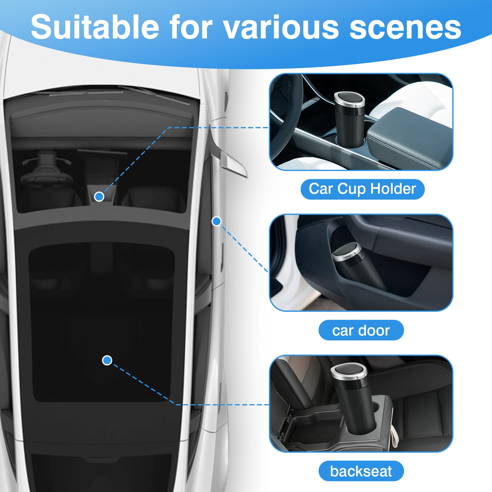 Hiitytin durable car trash bin made of ABS and TPR for longevity