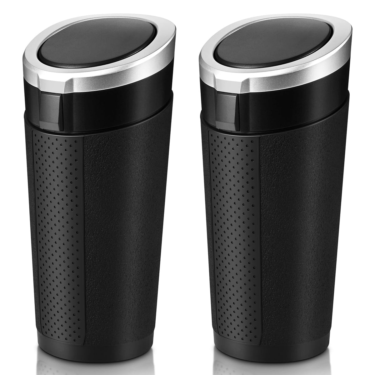 Hiitytin car trash bin with lid in compact size for cup holder organization