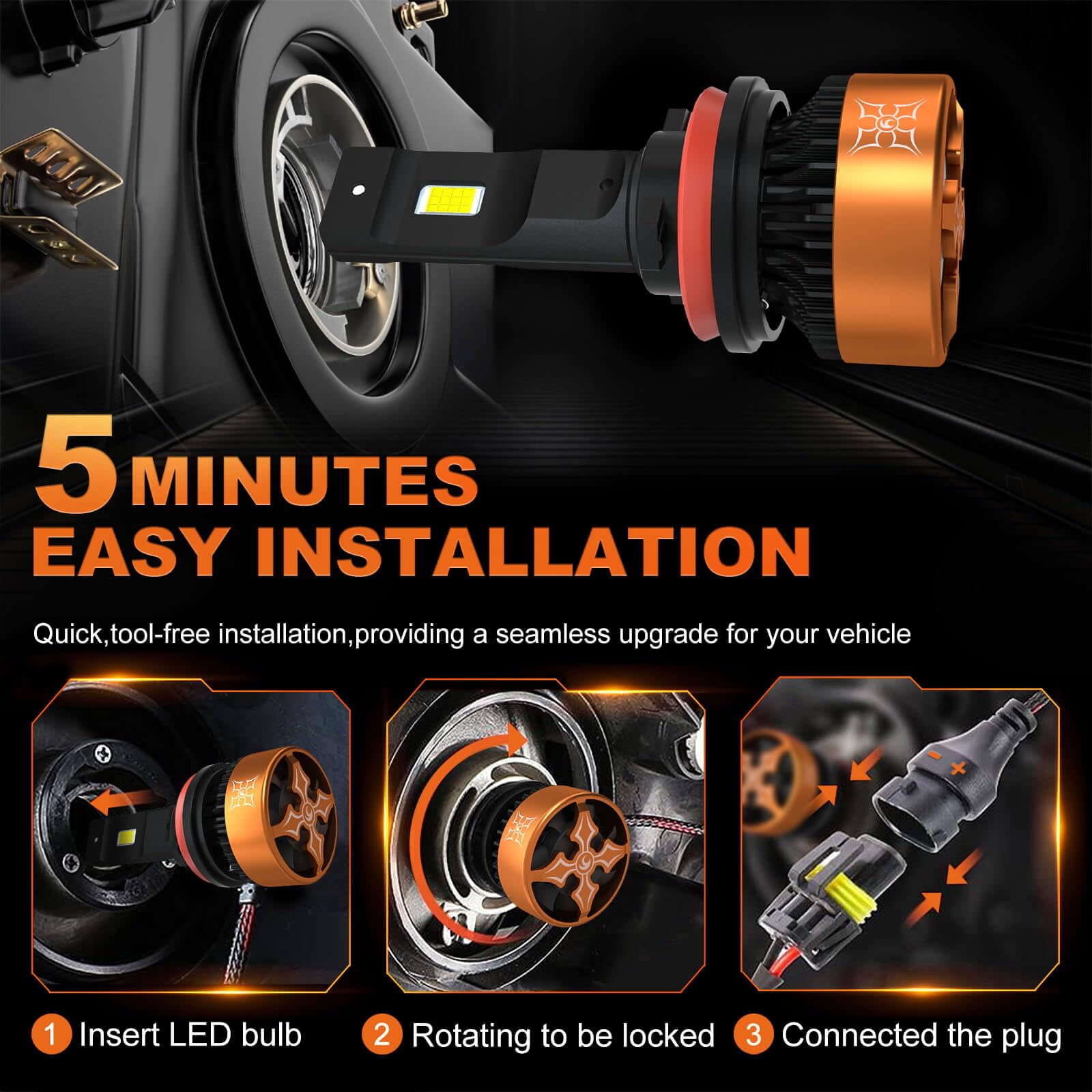 HIKARI WINGS H7 LED fog light easy install in five minutes