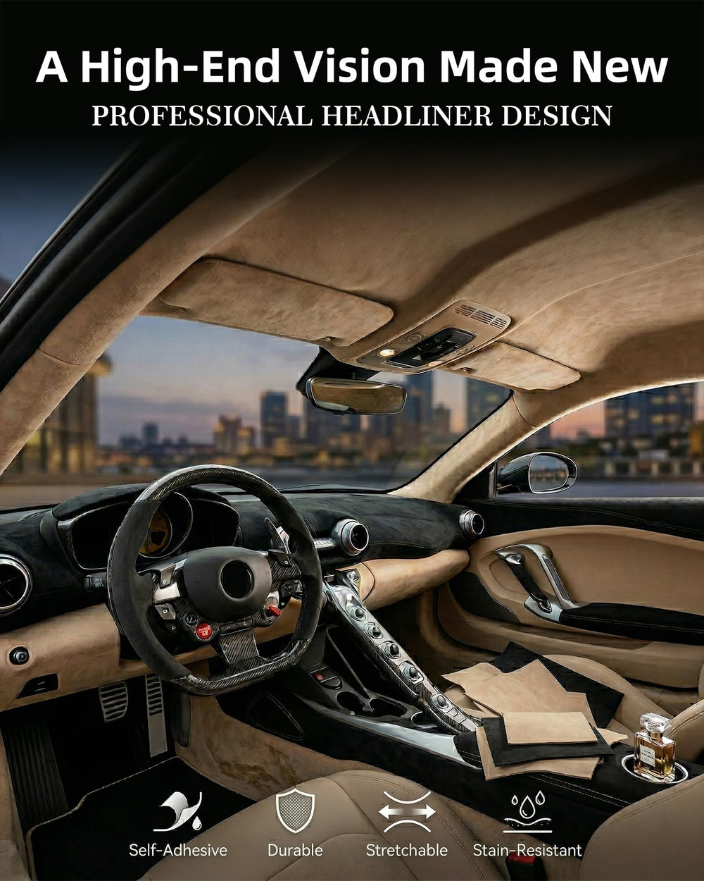 Hiksuky suede wrap on the instrument cluster enhances look and comfort.