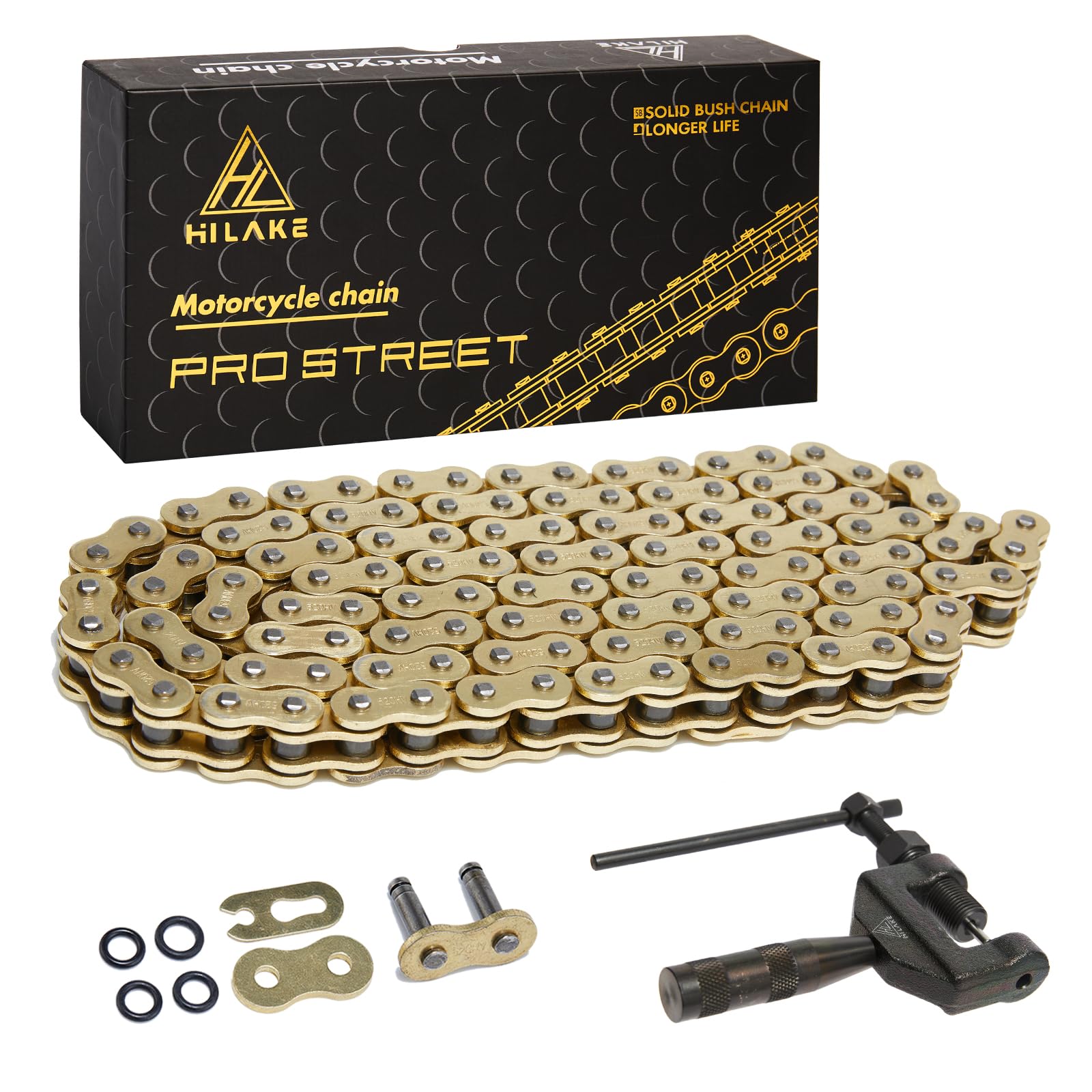 HILAKE 520 chain with 120 links for motorcycles, optimized for reliable power transfer.