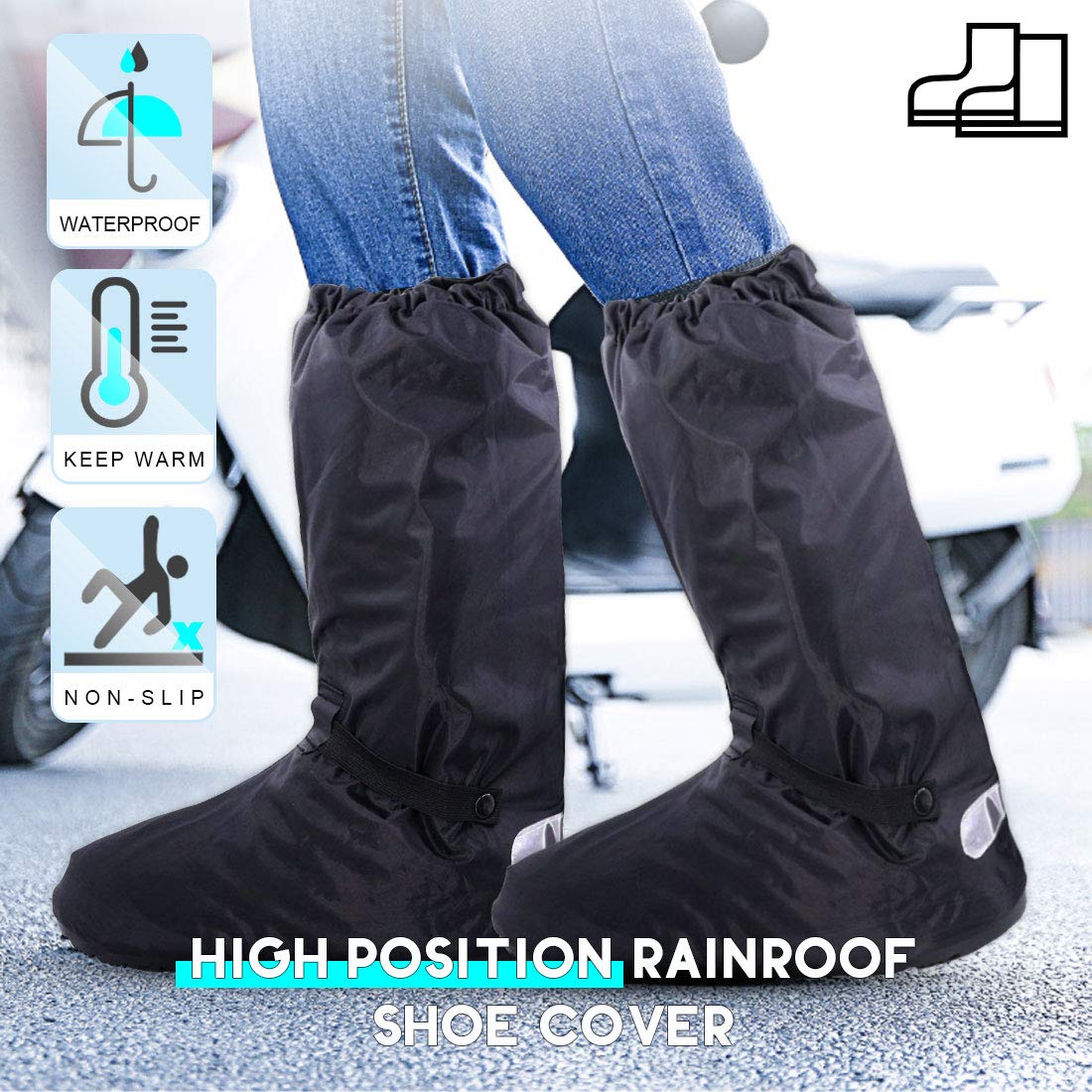 Hilitchi boot covers feature a twill non-slip sole for better traction.