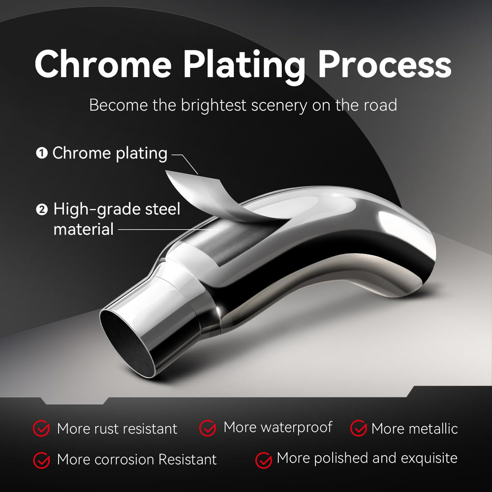 Hilmitile chrome exhaust tip with clamp for easy installation