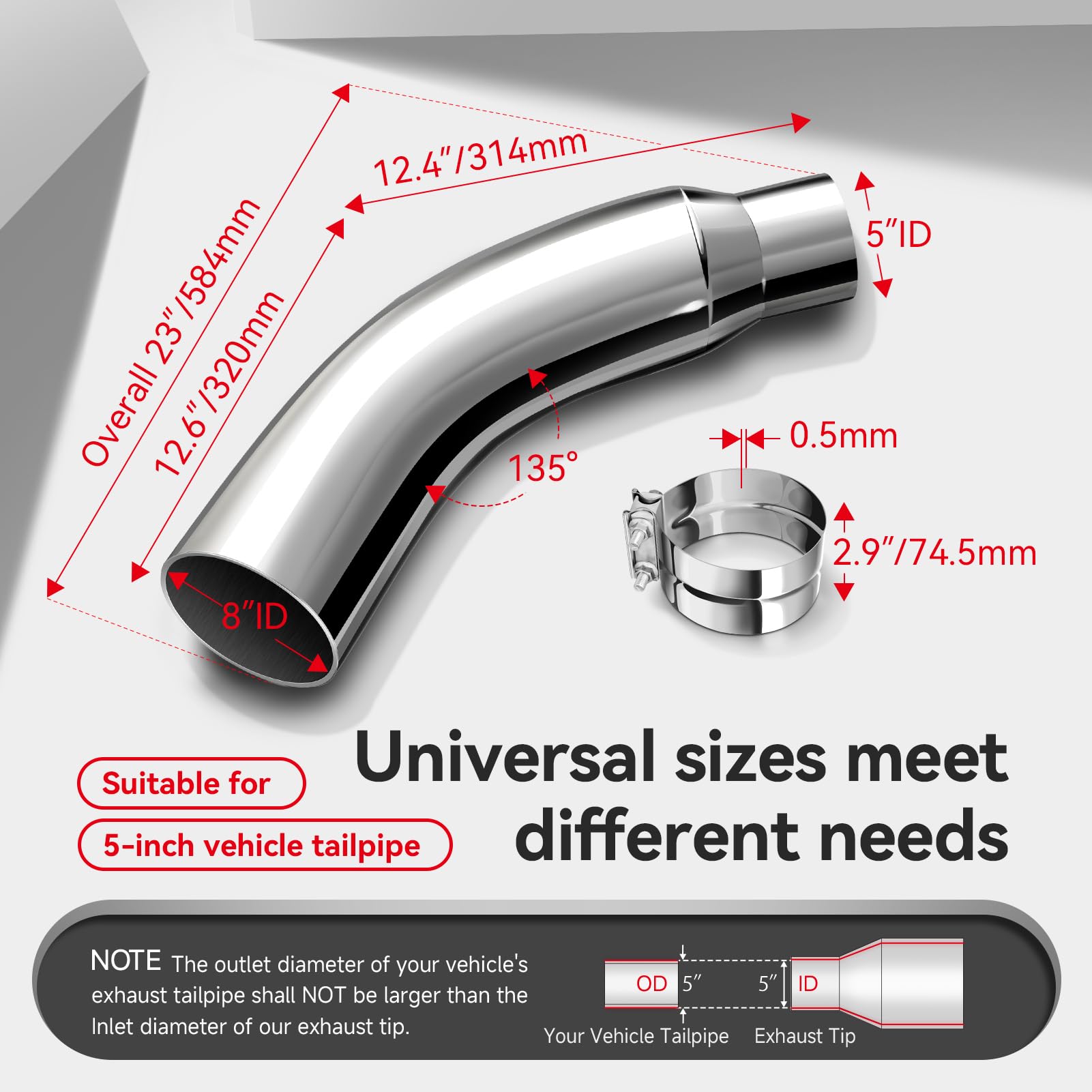 Hilmitile chrome exhaust tip adds polished look to vehicle end