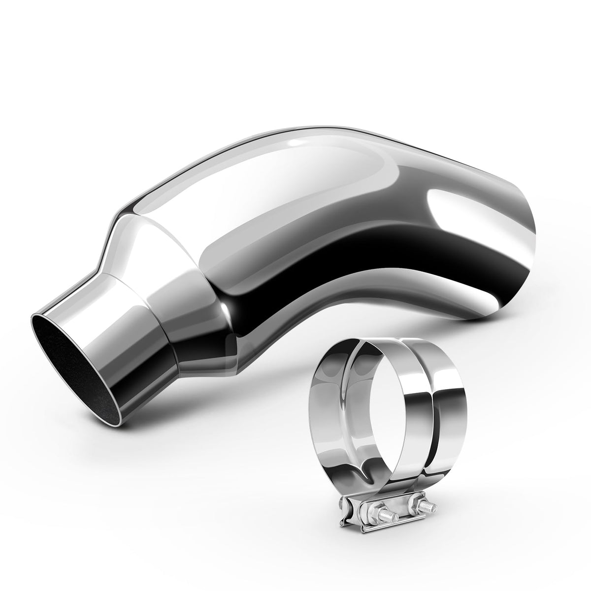 Hilmitile exhaust tip chrome finish resists rust on 5in inlet and 8in outlet