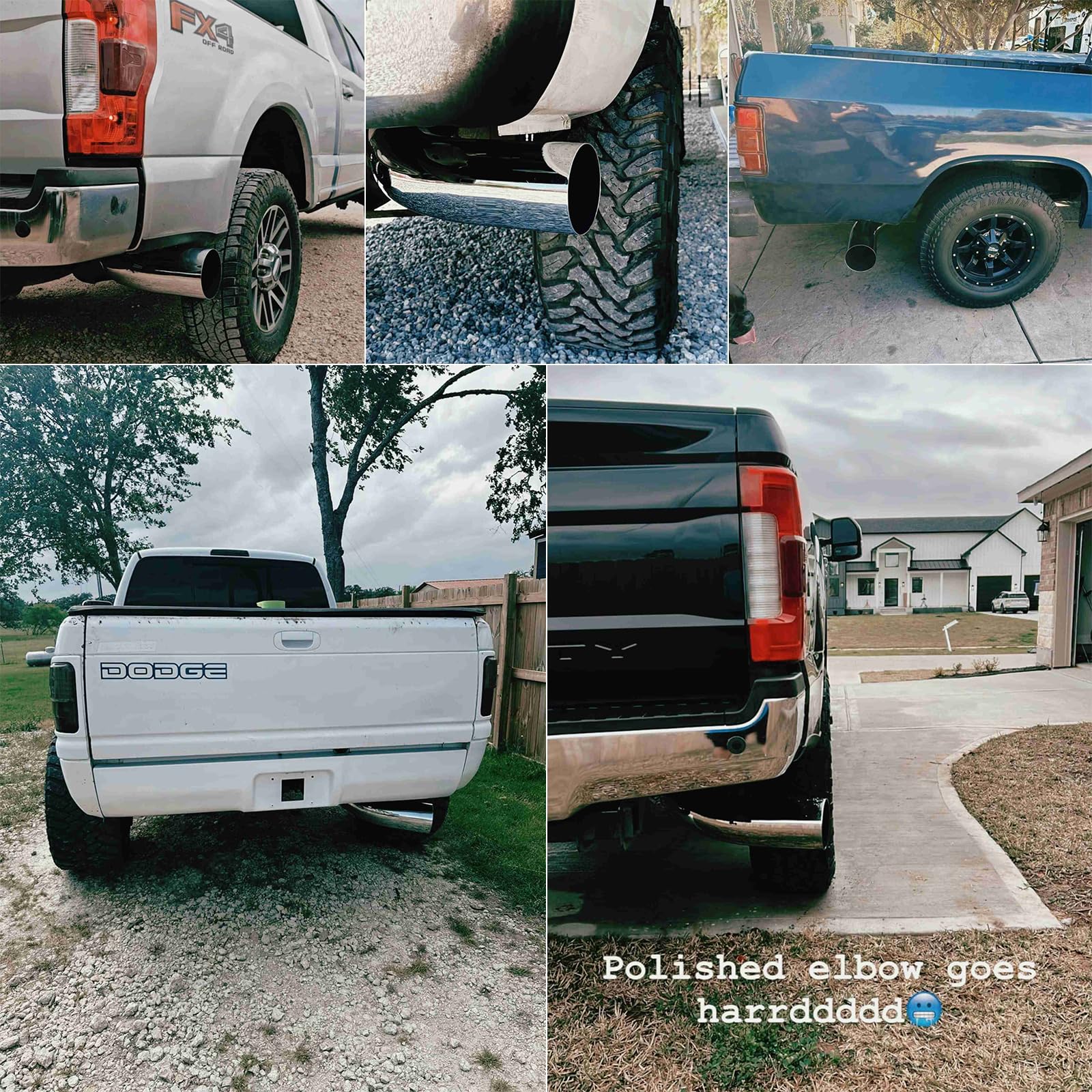 Hilmitile chrome-plated exhaust tip shines with polished, durable finish.