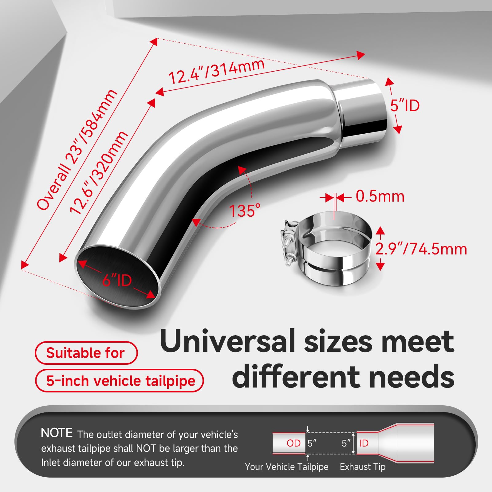 HILMITILE chrome exhaust tip enhances vehicle presence on the road