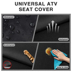 Himal Outdoors universal-fit ATV seat cover mounted on multiple models