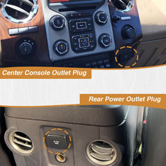 HIMARKLIF F-150 center-console rear-outlet highlighting charging port