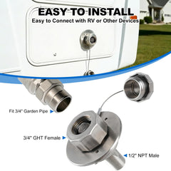 Himaweek built-in-check-valve-rv-city-water-inlet guards against backflow during water fills.